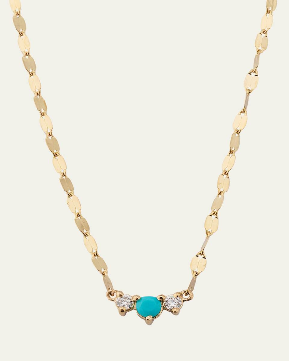 Solo Turquoise & Diamond Charm Necklace